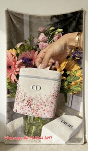 Dior Floral Print Vanity Bag Flannel Sofa Throw Blanket D232